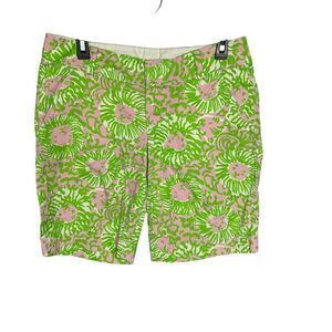Lilly Pulitzer Women's Chino Chipper Shorts Size 6 Sunnyside Lions Print